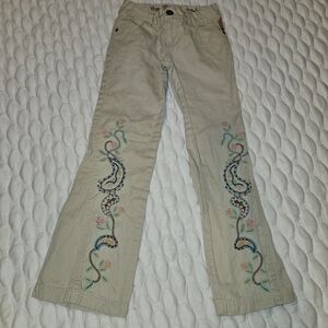 Cheetah Girls Vintage Flare Khakis Tan Paisley Print Girl's Size 7 Collectable
